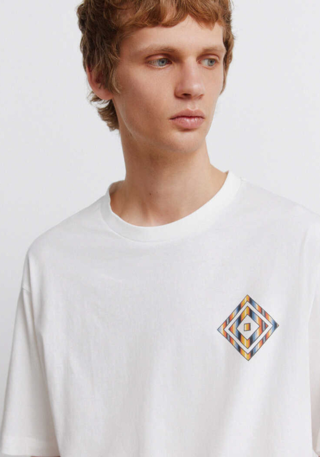 Striped Diamond T-Shirt - White