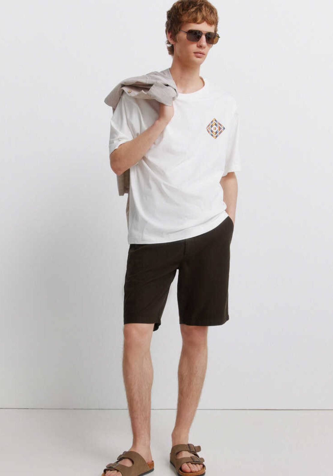Striped Diamond T-Shirt - White