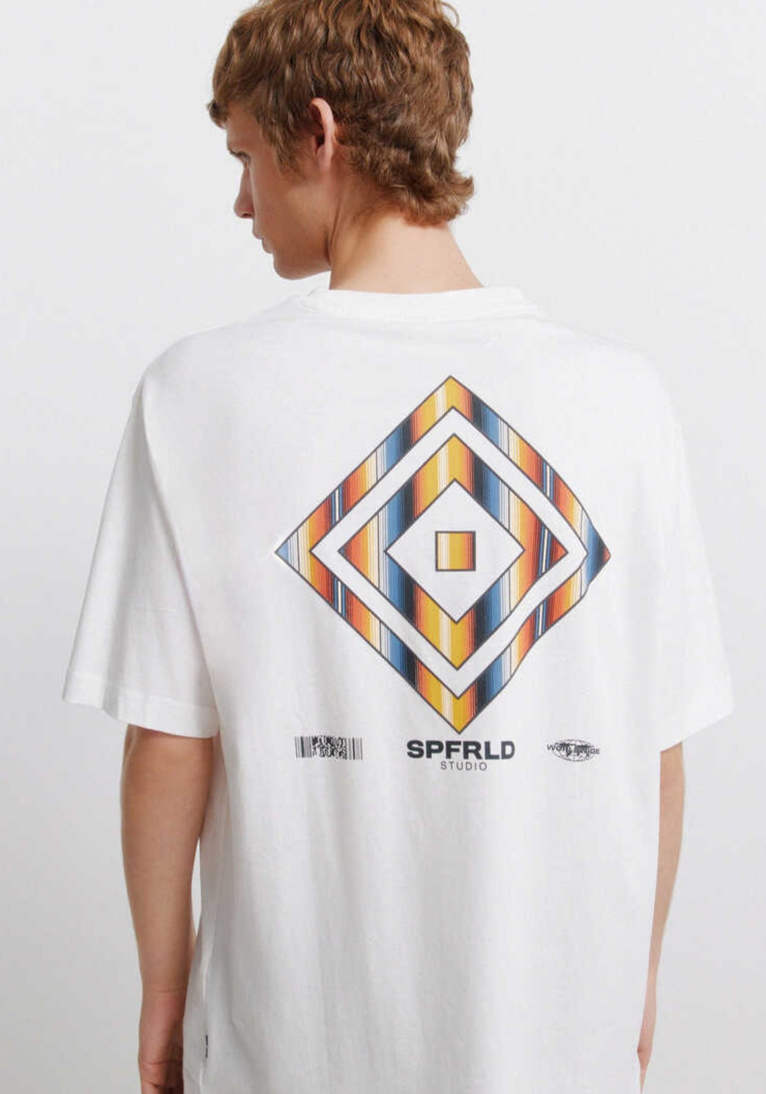 Striped Diamond T-Shirt - White