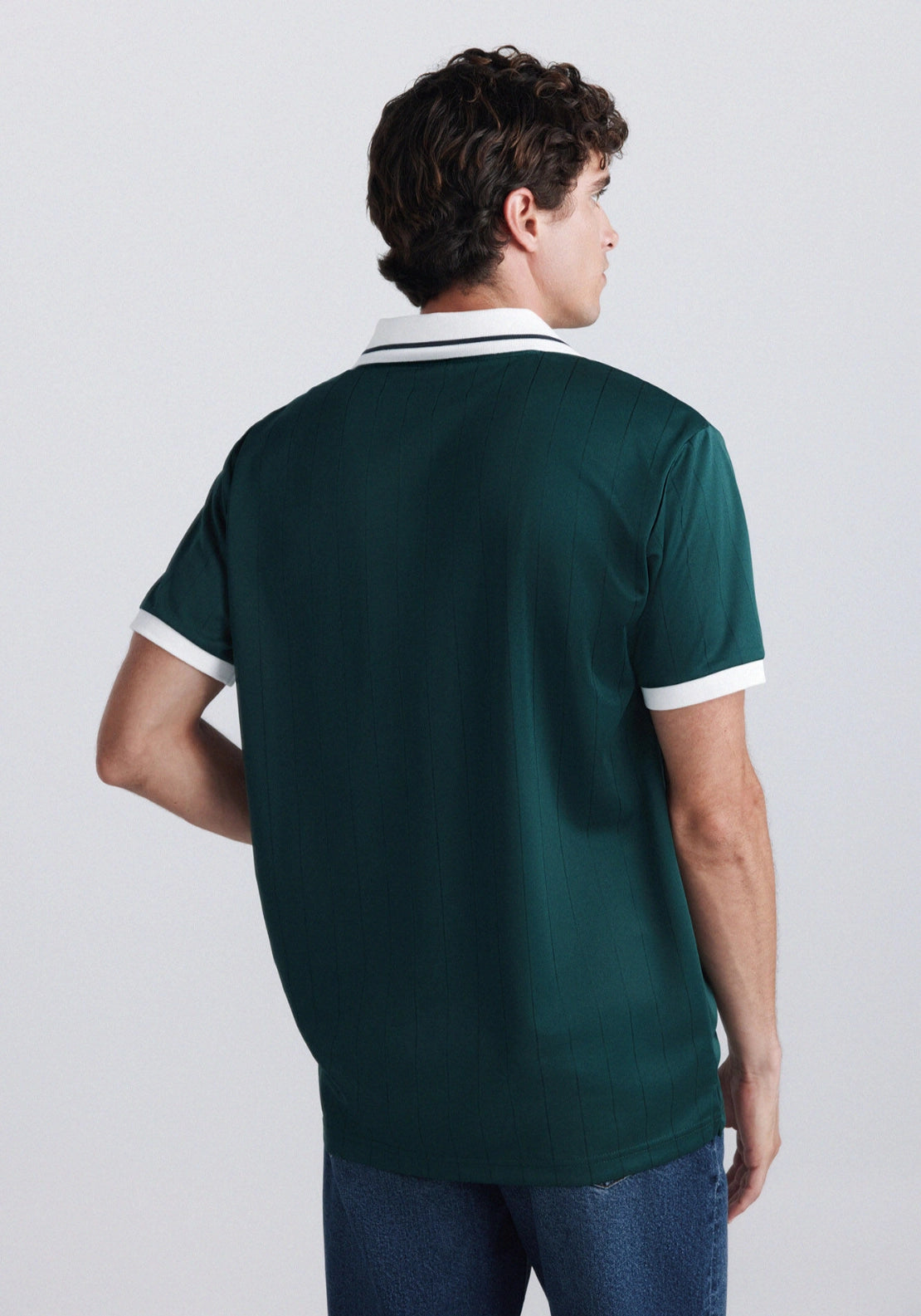 V Neck Football Tee - Green