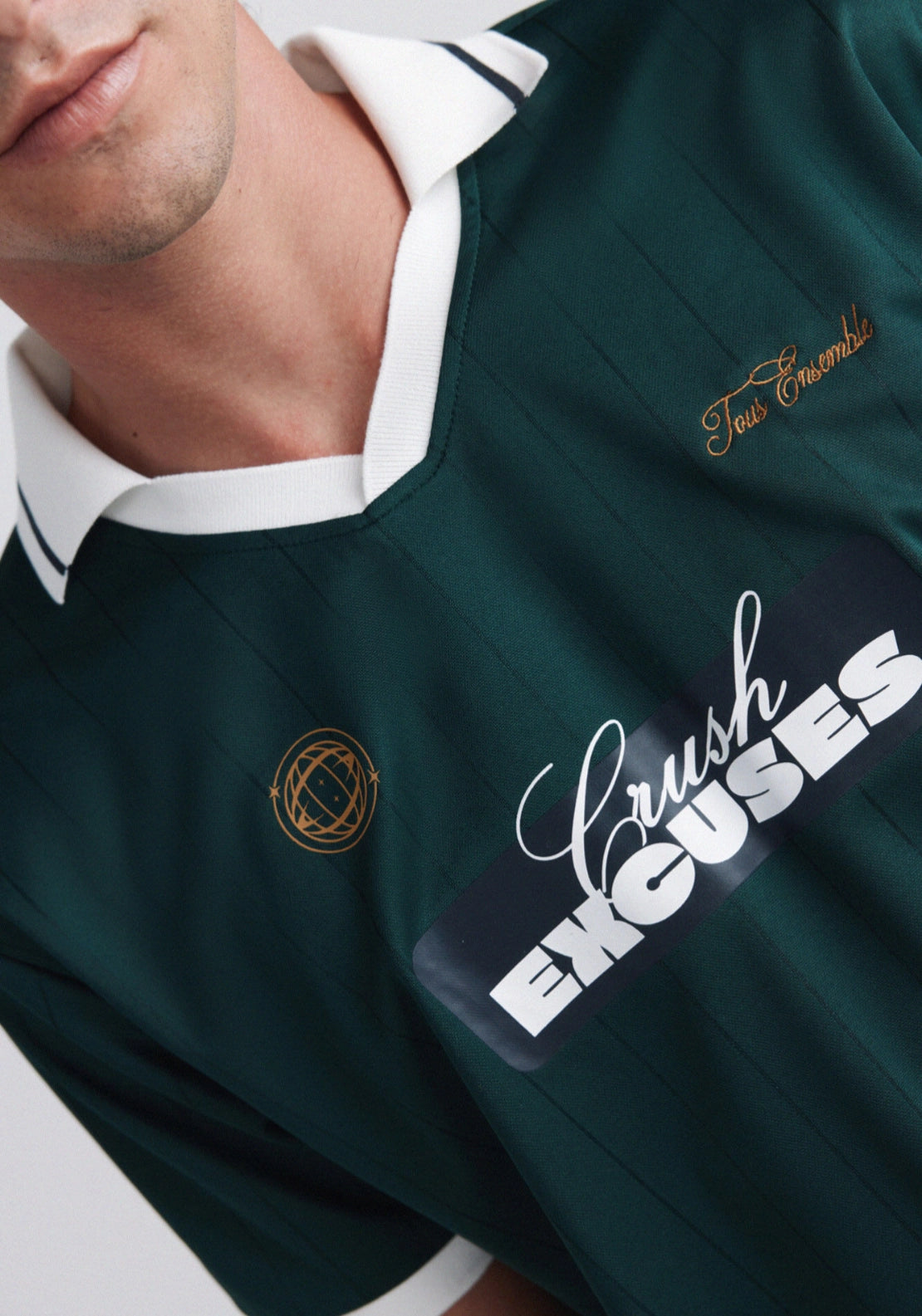 V Neck Football Tee - Green