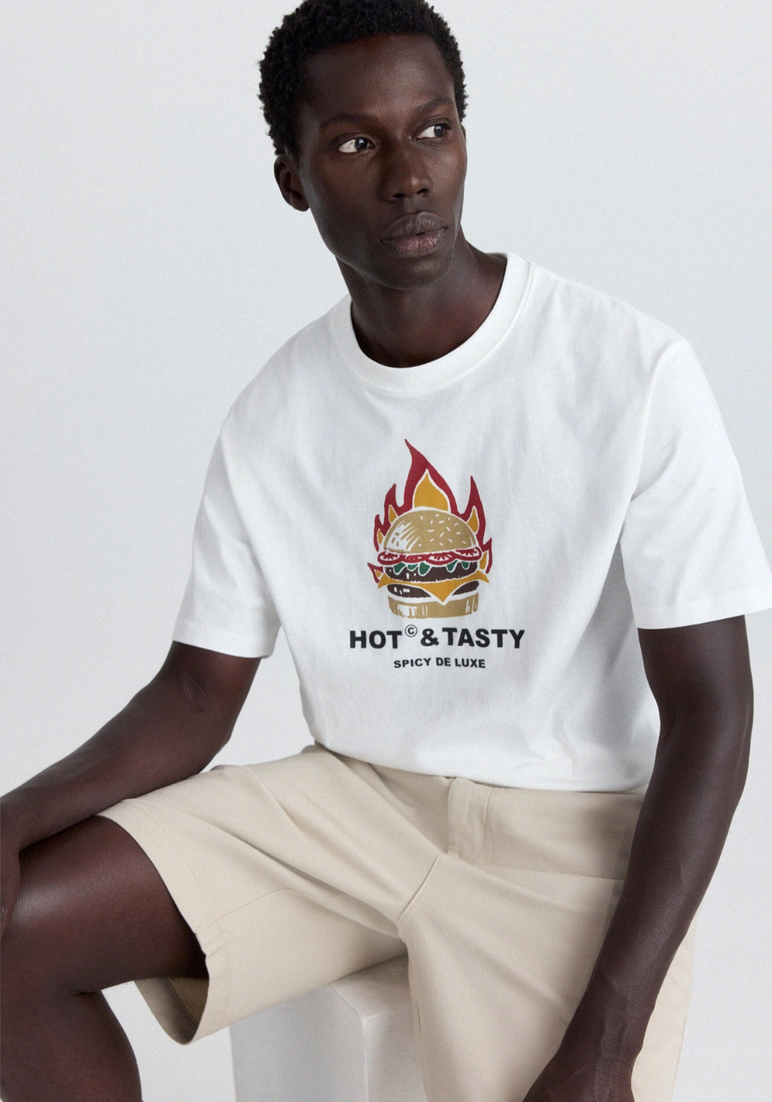 Burger Graphic T-Shirt - White