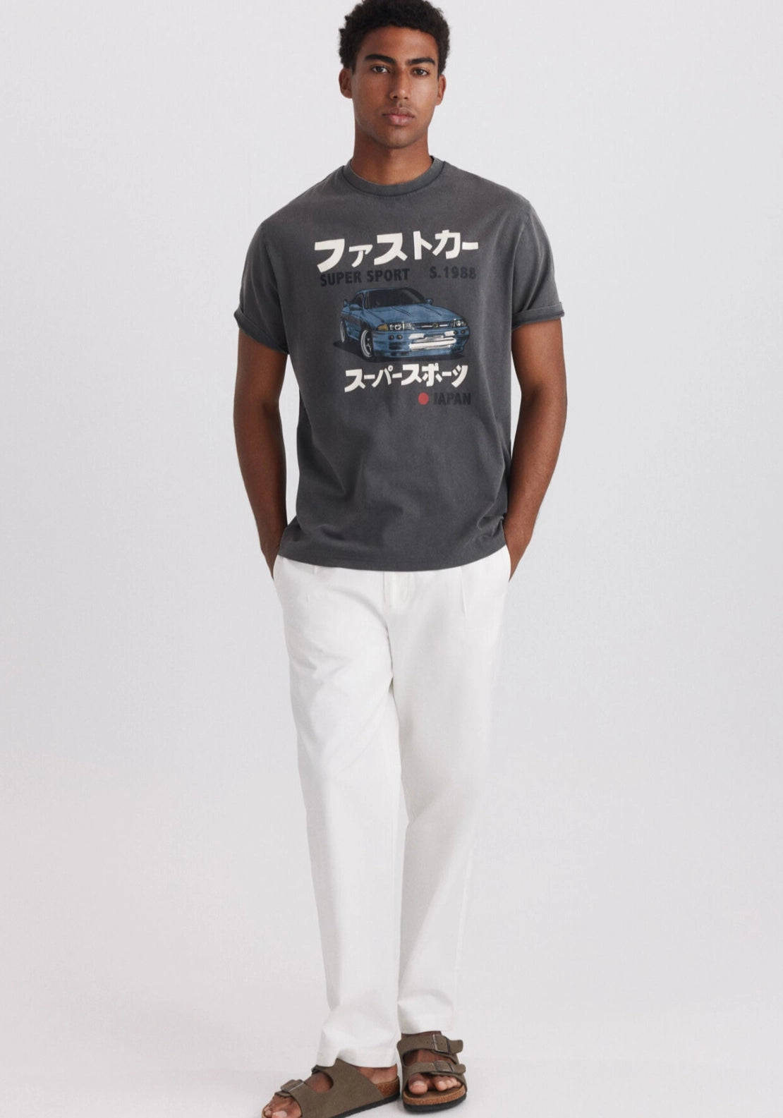 Japan Car Graphic T-Shirt - Grey