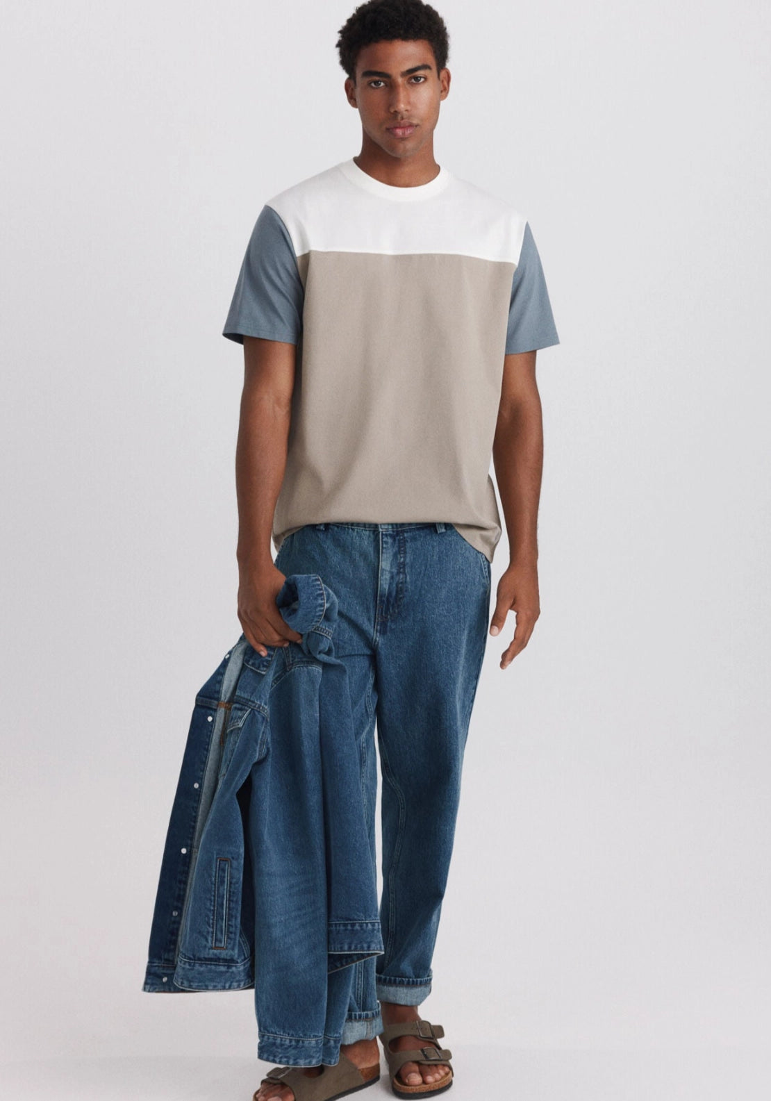 Color Block T-Shirt - Beige