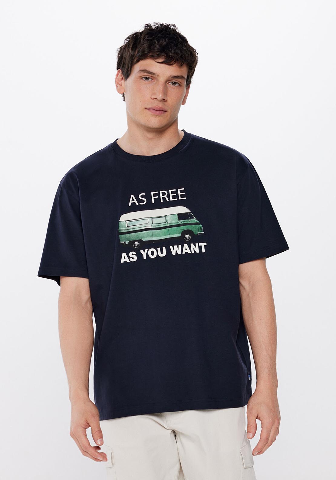Springfield Free van T-shirt - Blue 1 Shaws Department Stores
