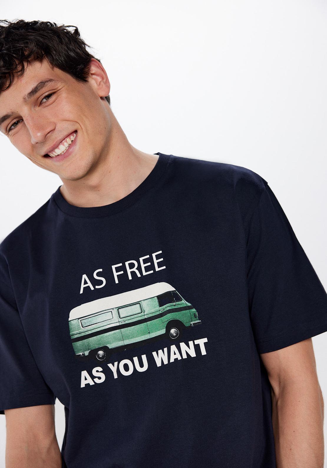 Springfield Free van T-shirt - Blue 4 Shaws Department Stores