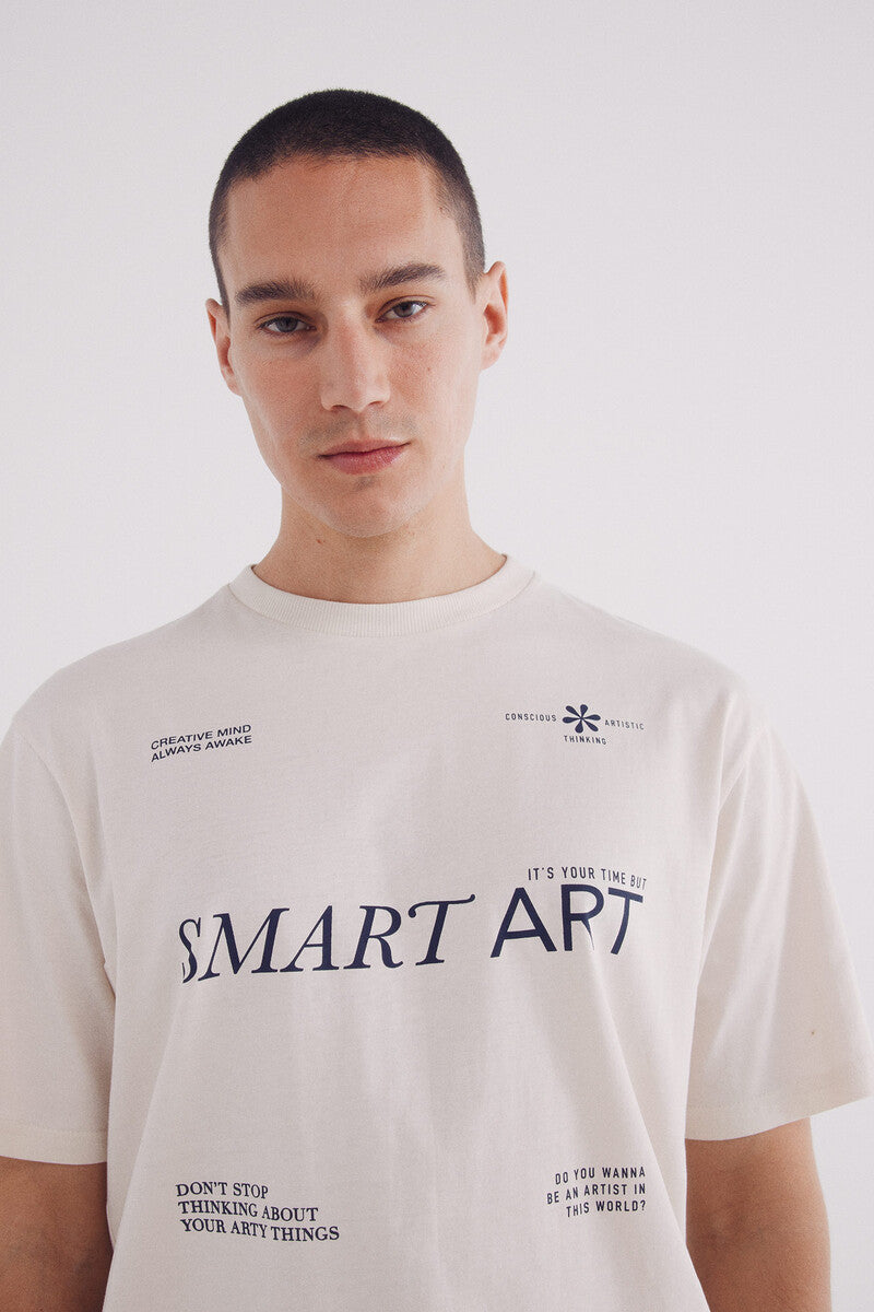 Springfield Smart Art T-Shirt - White 3 Shaws Department Stores