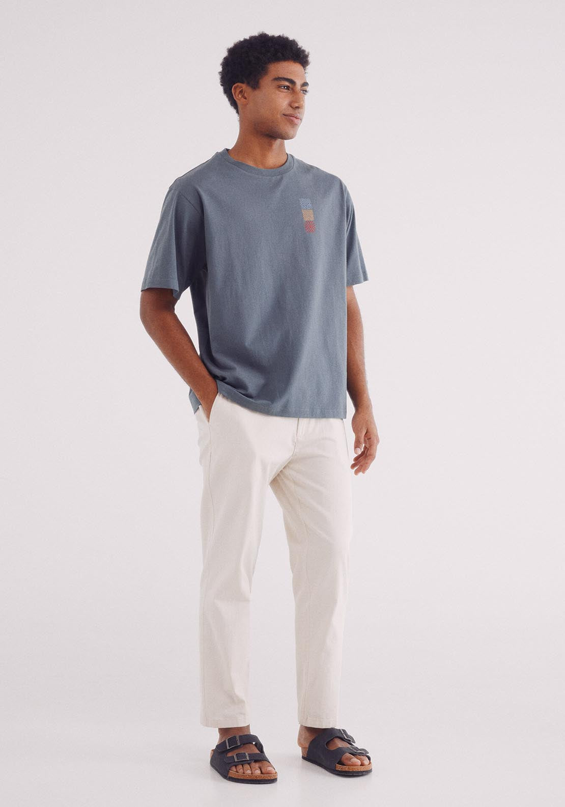 Springfield Ethnic T-Shirt - Blue 4 Shaws Department Stores