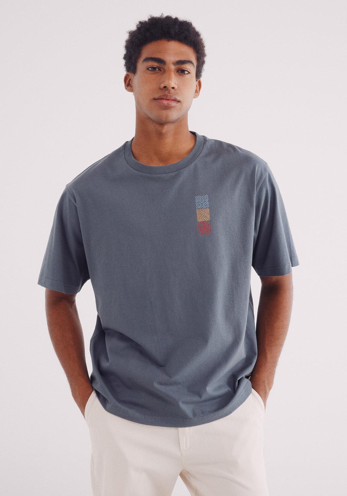 Springfield Ethnic T-Shirt - Blue 1 Shaws Department Stores