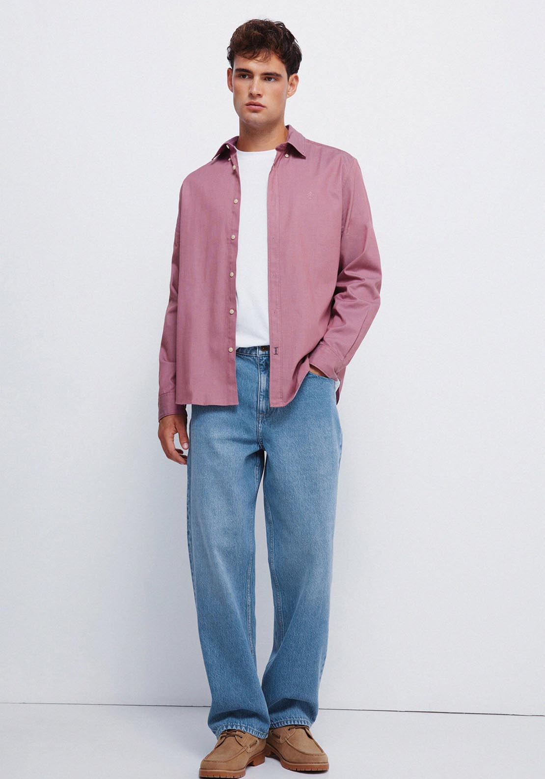 Springfield Two Tone Structured Shirt - Red 4 Shaws Department Stores