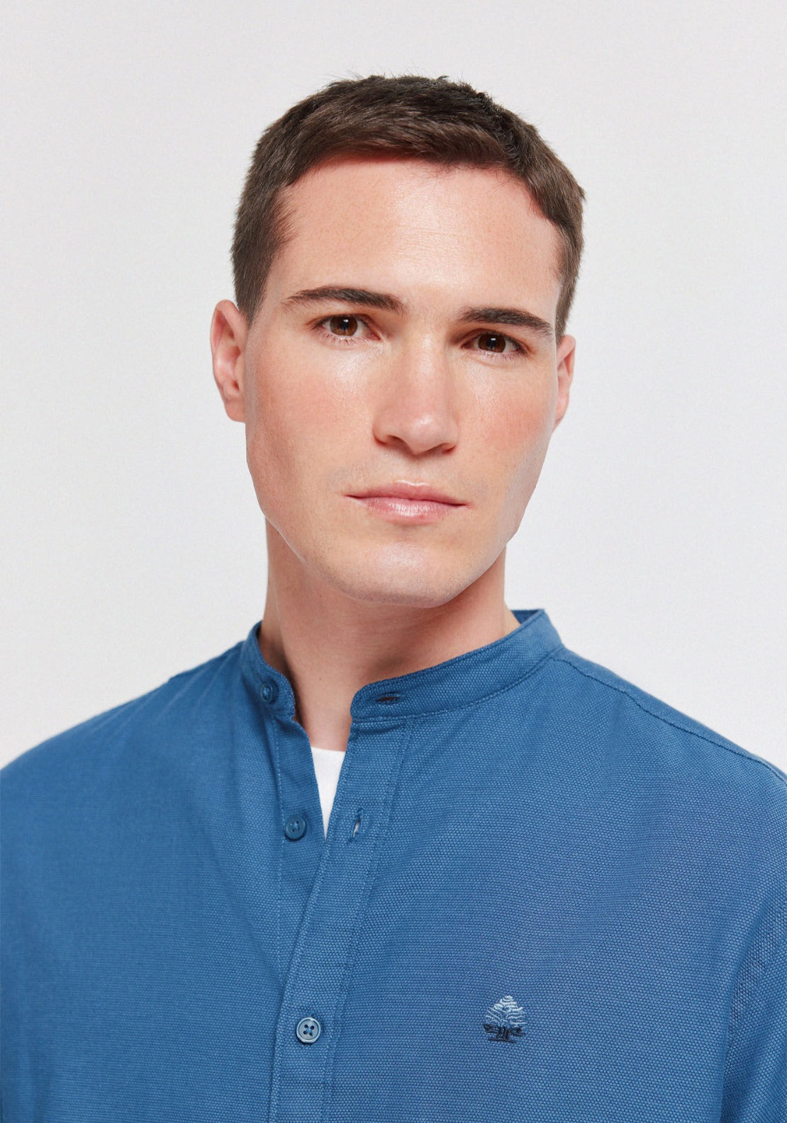 100% Cotton Structured Shirt - Blue