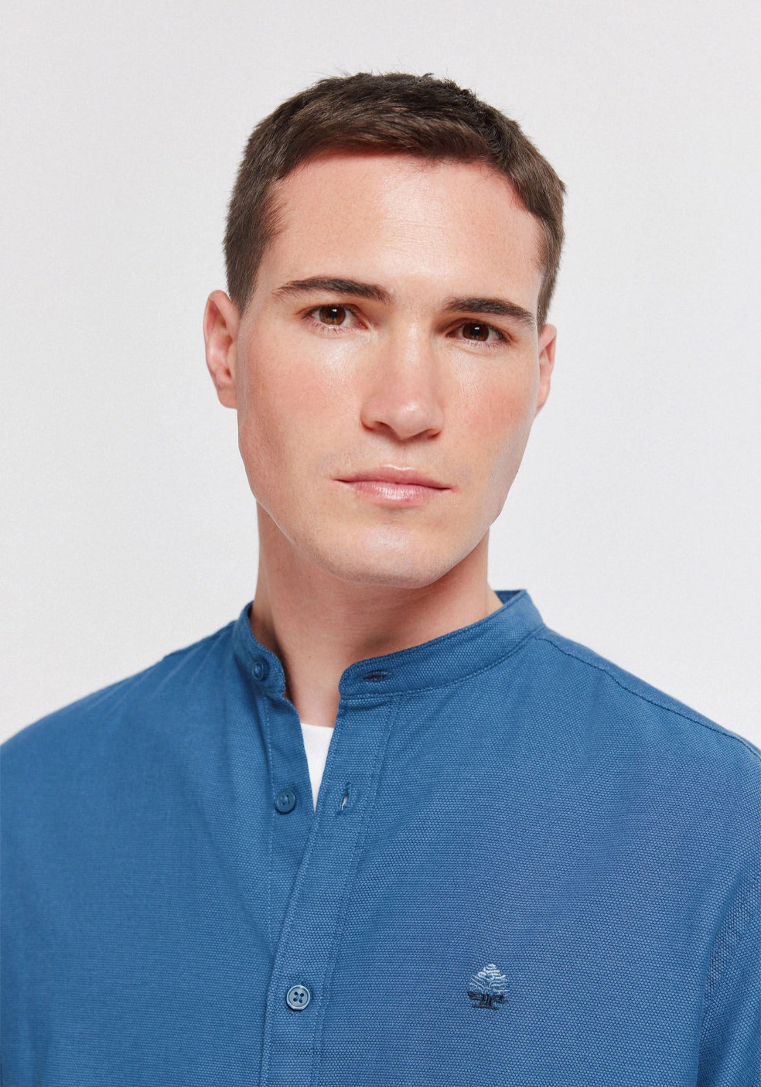100% Cotton Structured Shirt - Blue
