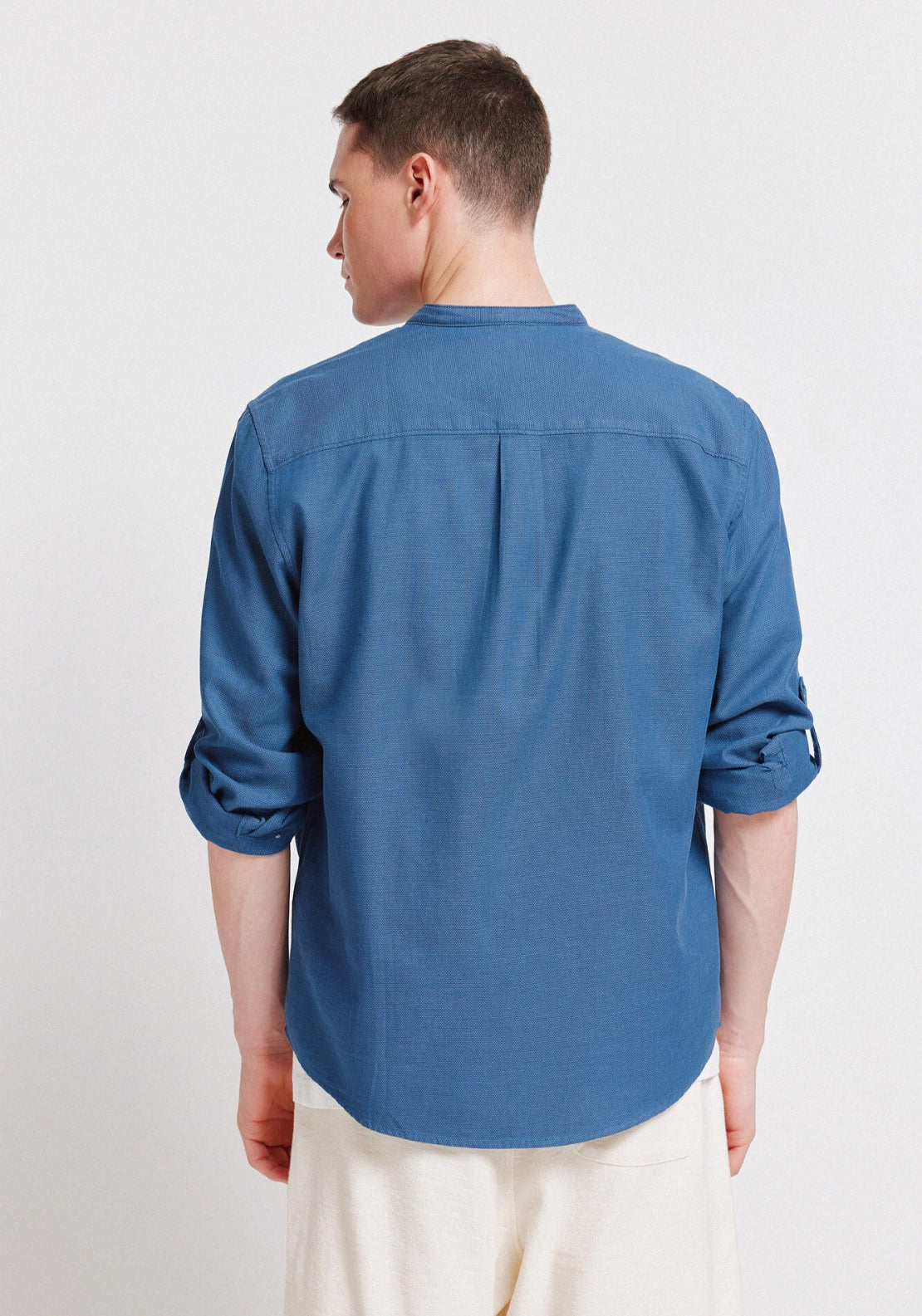 100% Cotton Structured Shirt - Blue