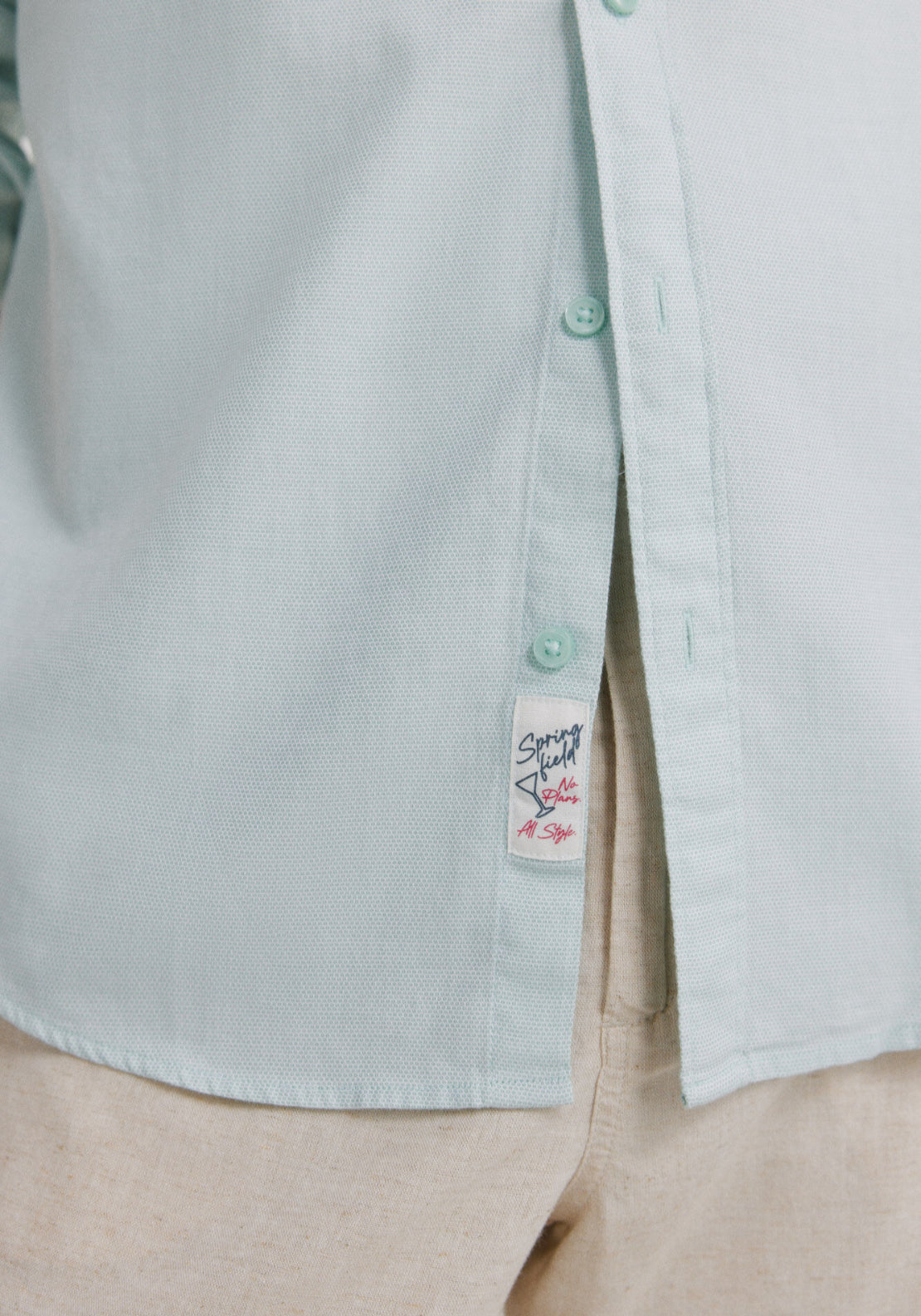 100% Cotton Structured Shirt - Green