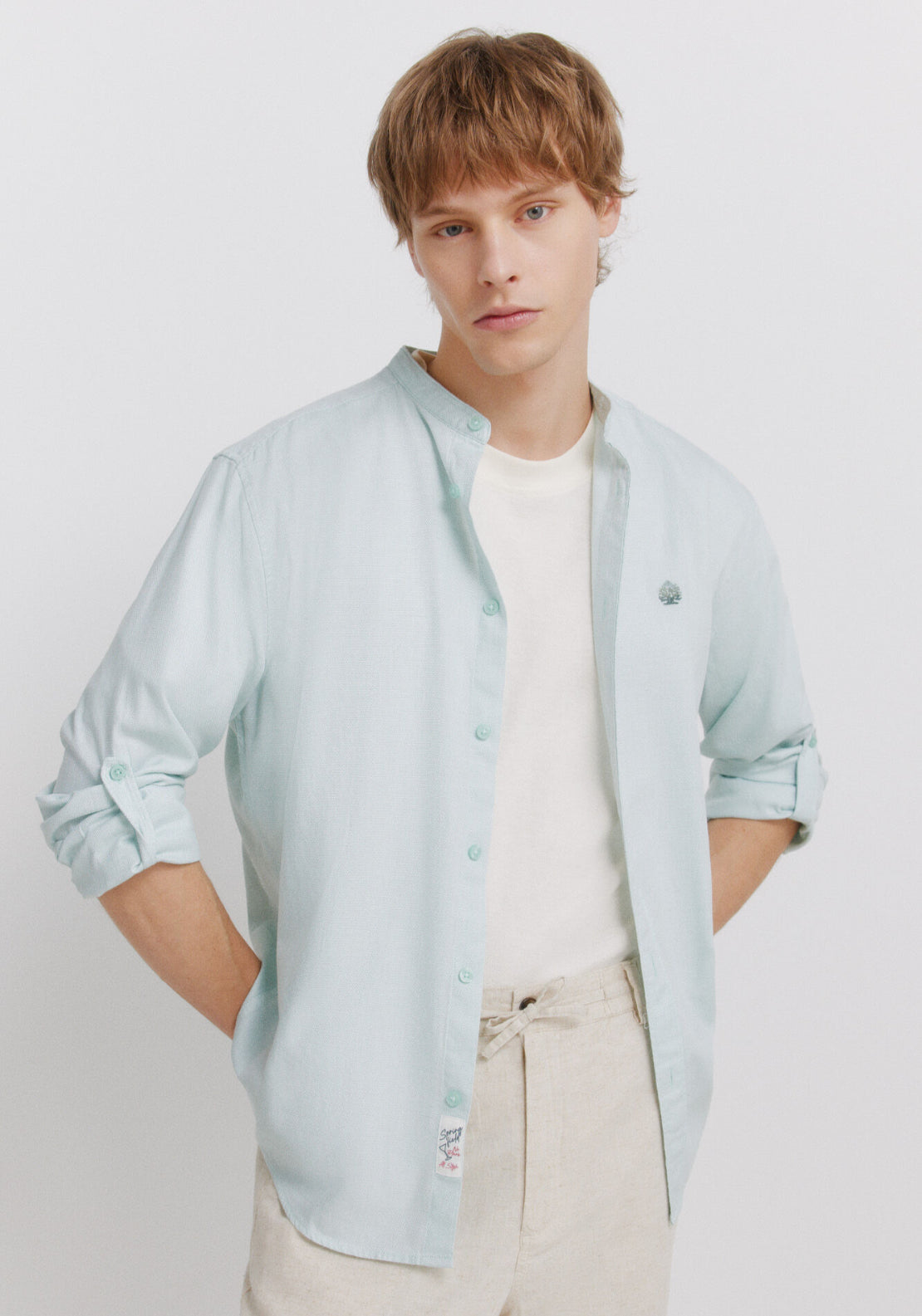 100% Cotton Structured Shirt - Green