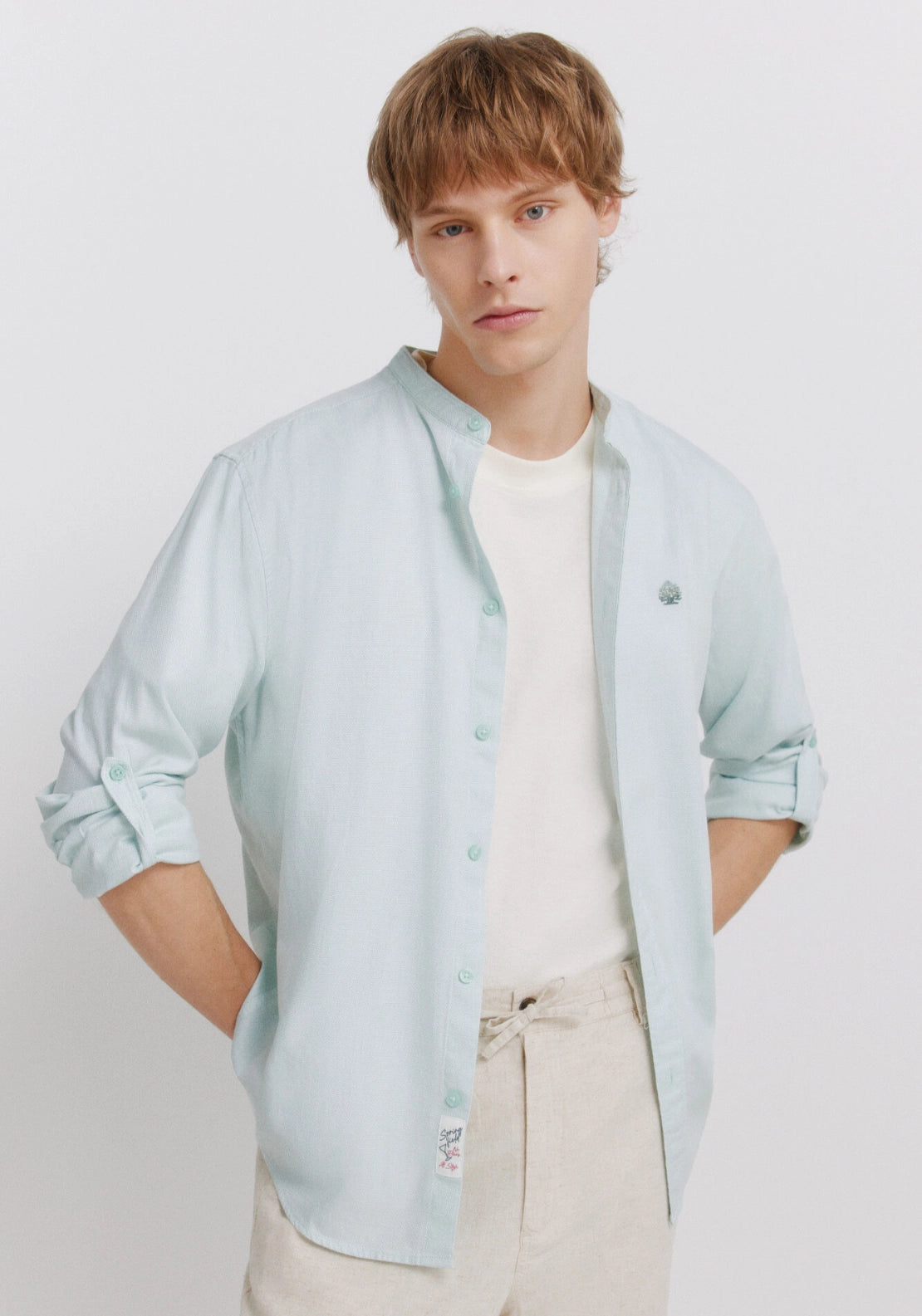 100% Cotton Structured Shirt - Green
