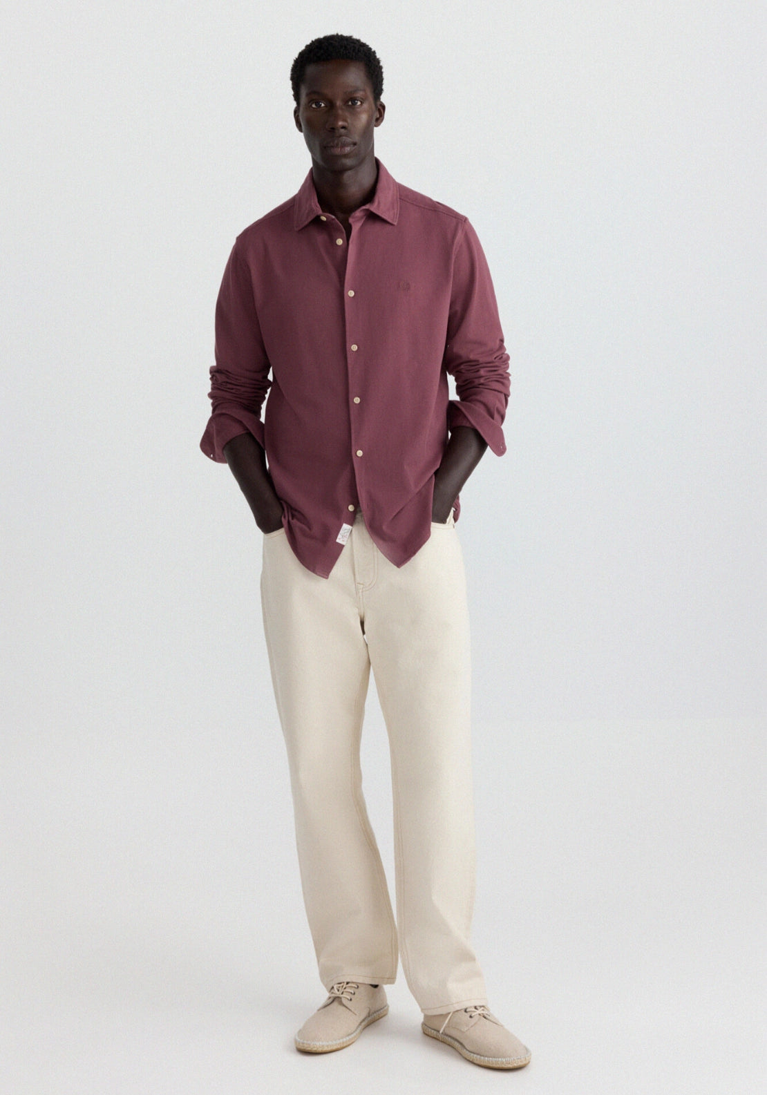 Pique Structure Shirt - Red