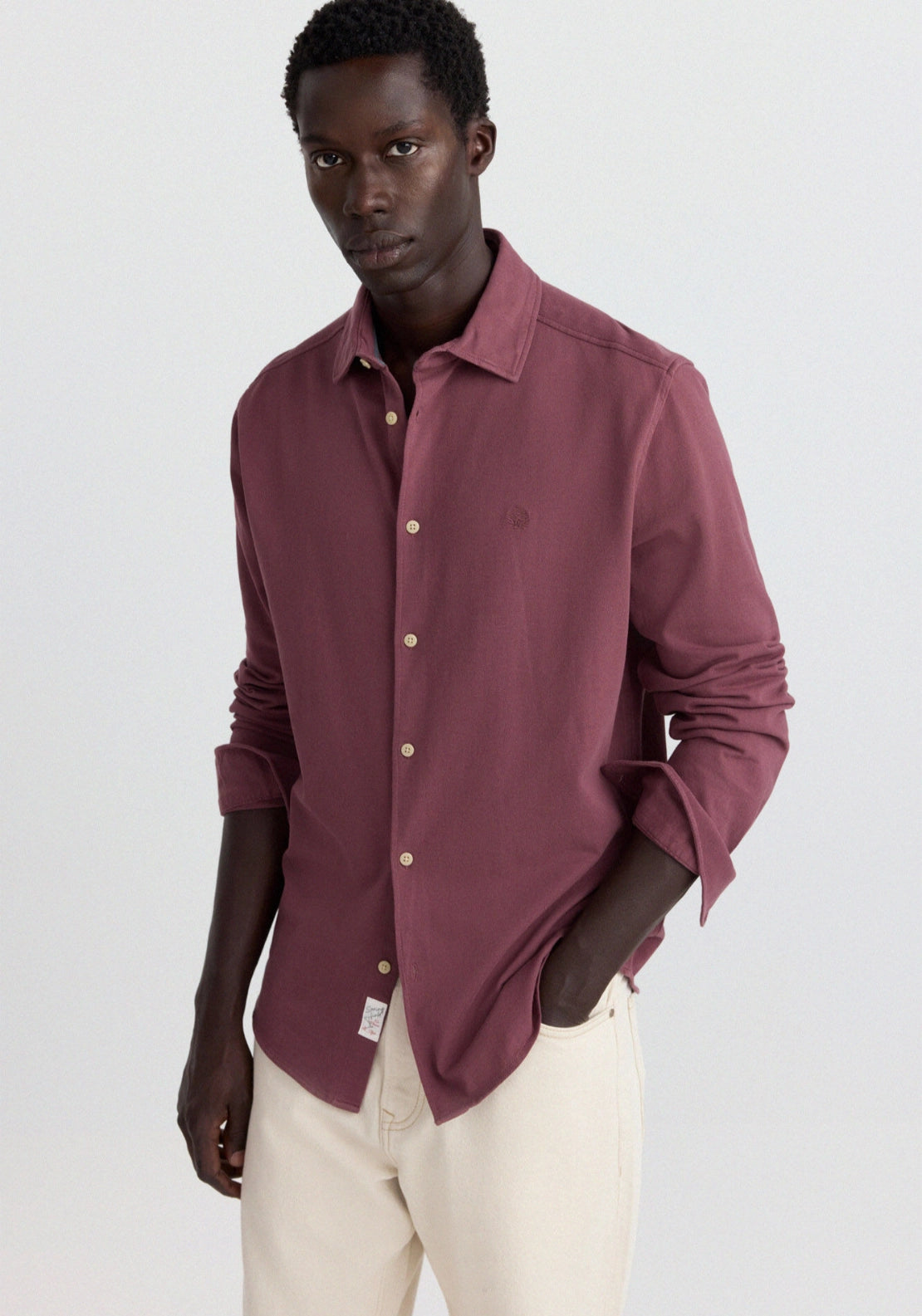 Pique Structure Shirt - Red