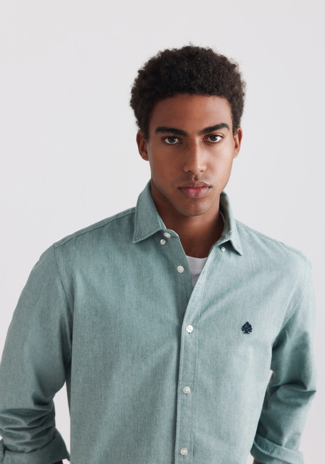 Long Sleeve Oxford Tailored Shirt - Green