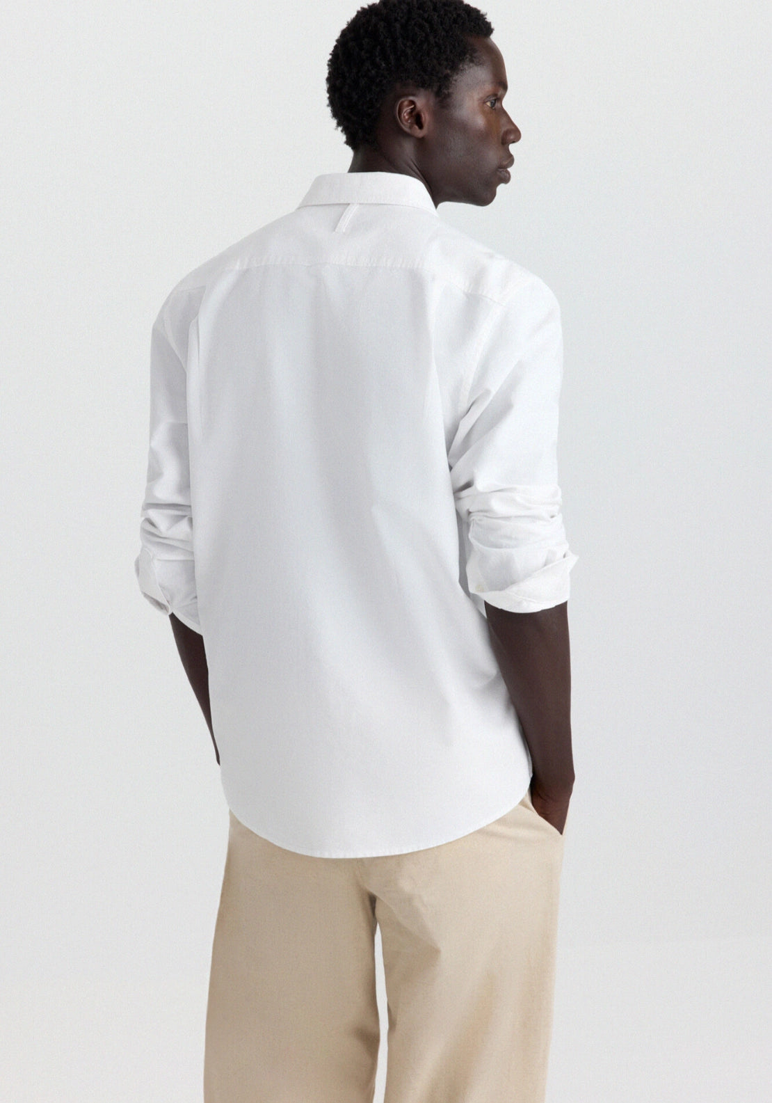 Long Sleeve Oxford Tailored Shirt - White
