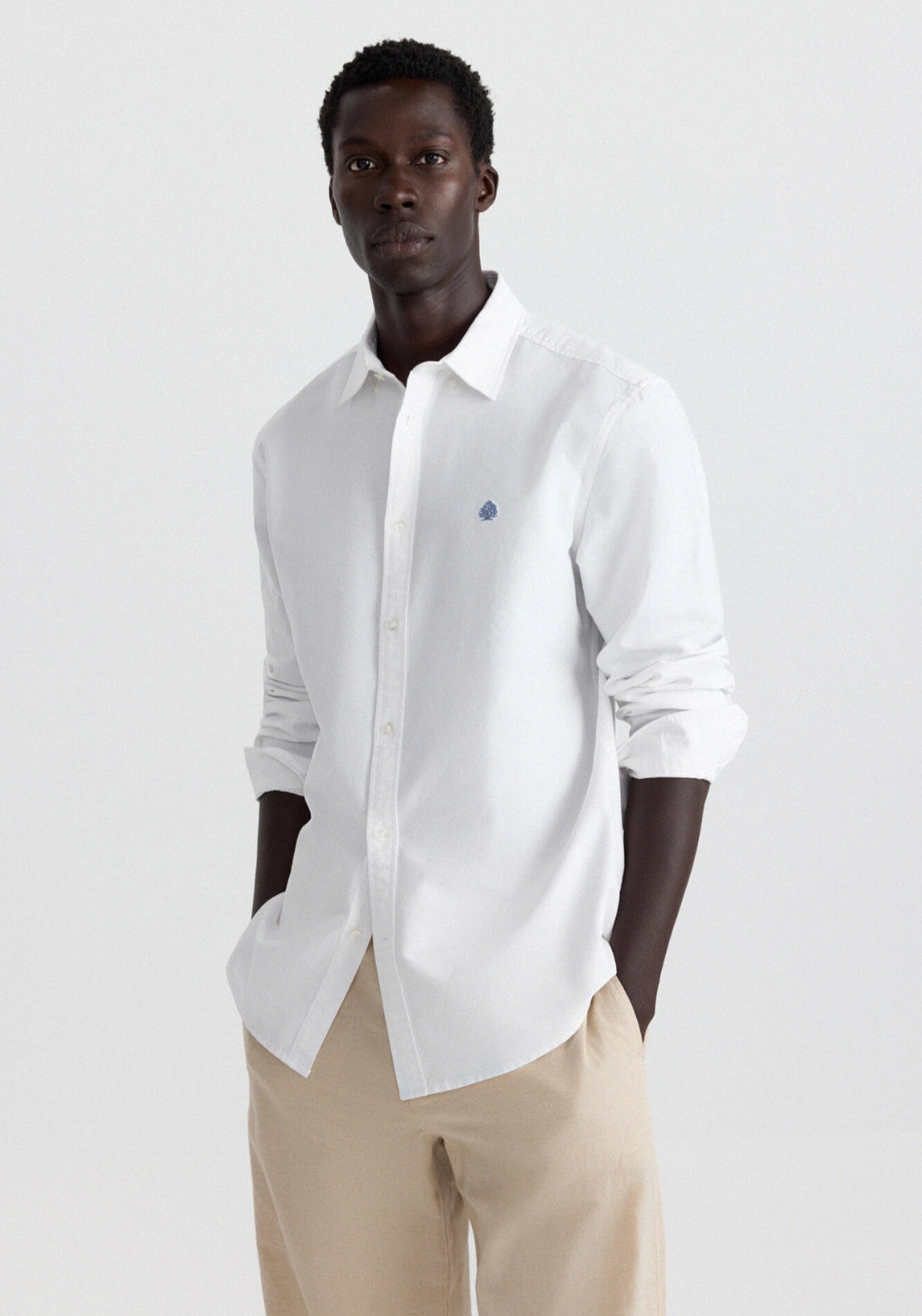 Long Sleeve Oxford Tailored Shirt - White
