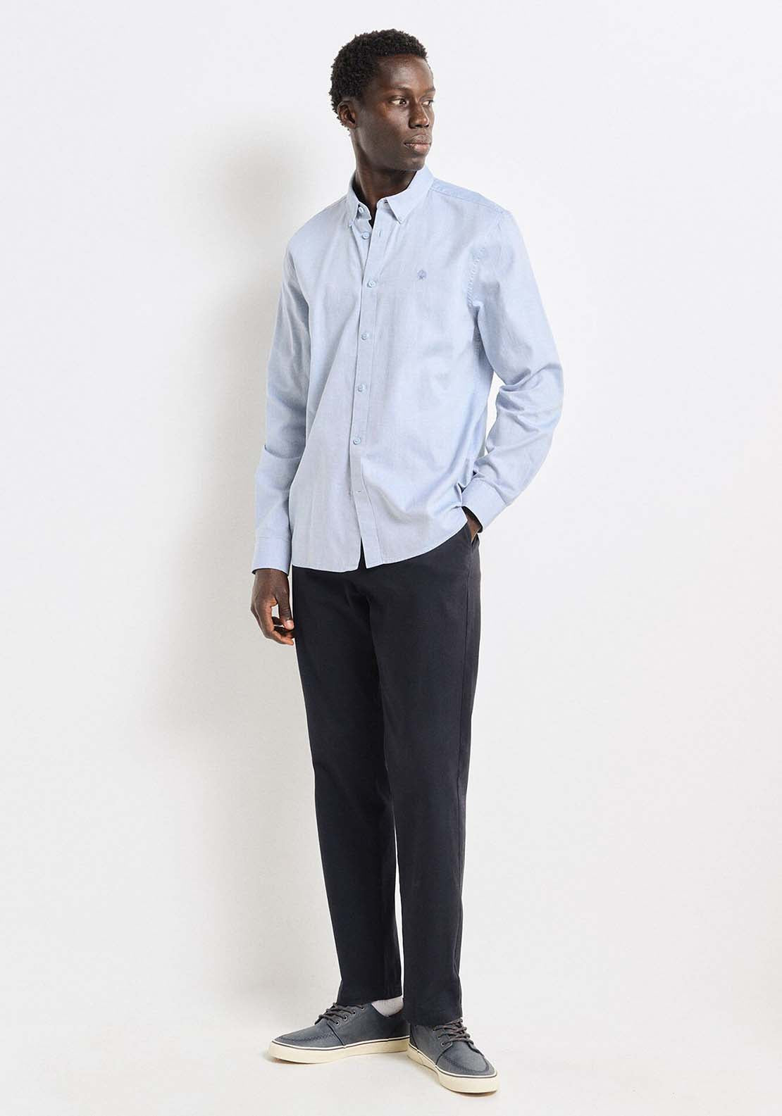 Springfield Two-tone structured shirt - Blue 4 Shaws Department Stores