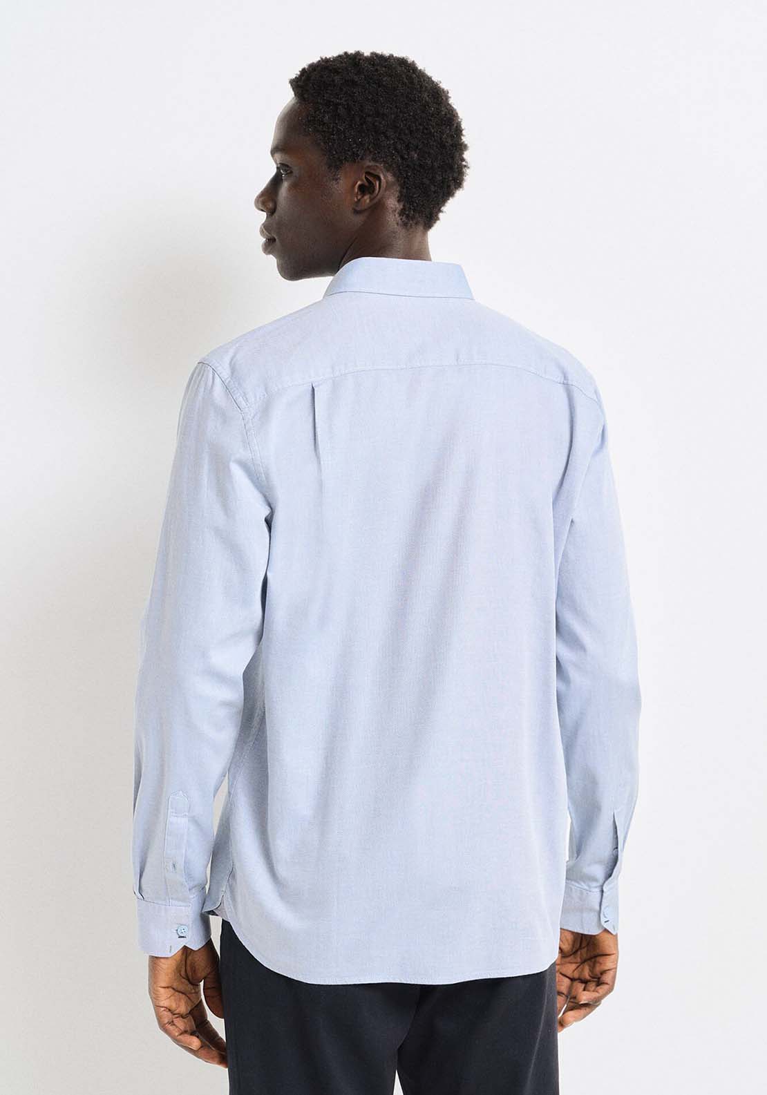 Springfield Two-tone structured shirt - Blue 3 Shaws Department Stores