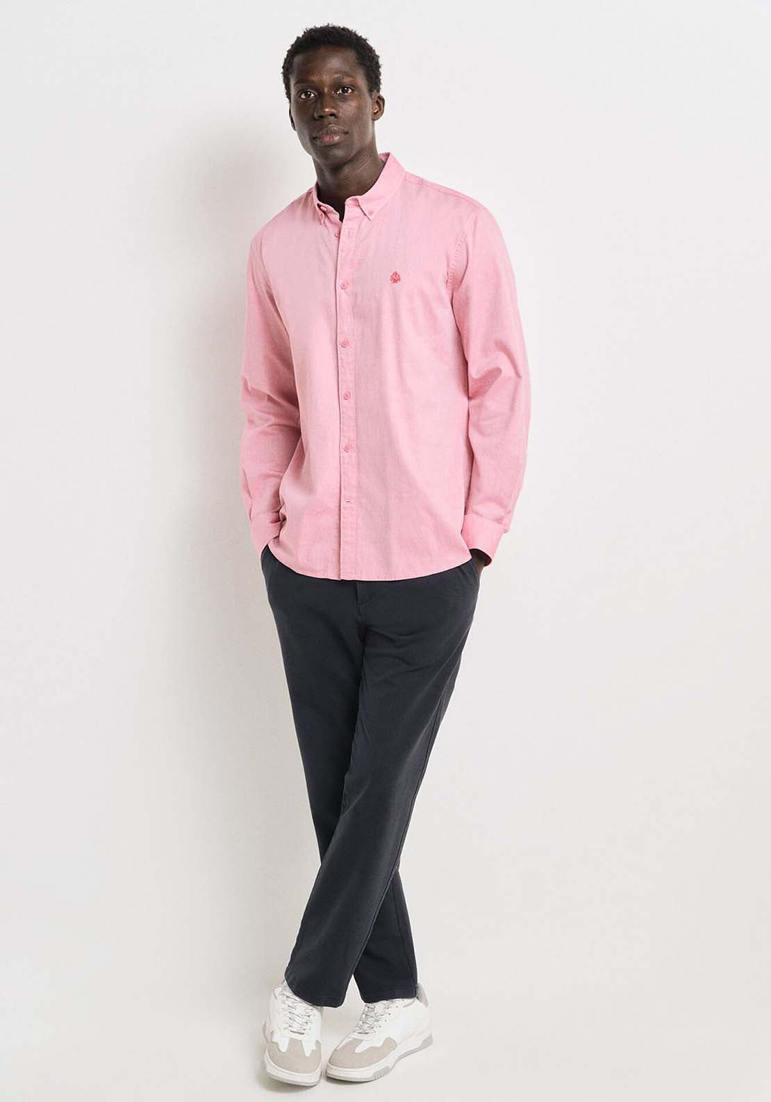 Springfield Two-tone structured shirt - Red / Coral 4 Shaws Department Stores