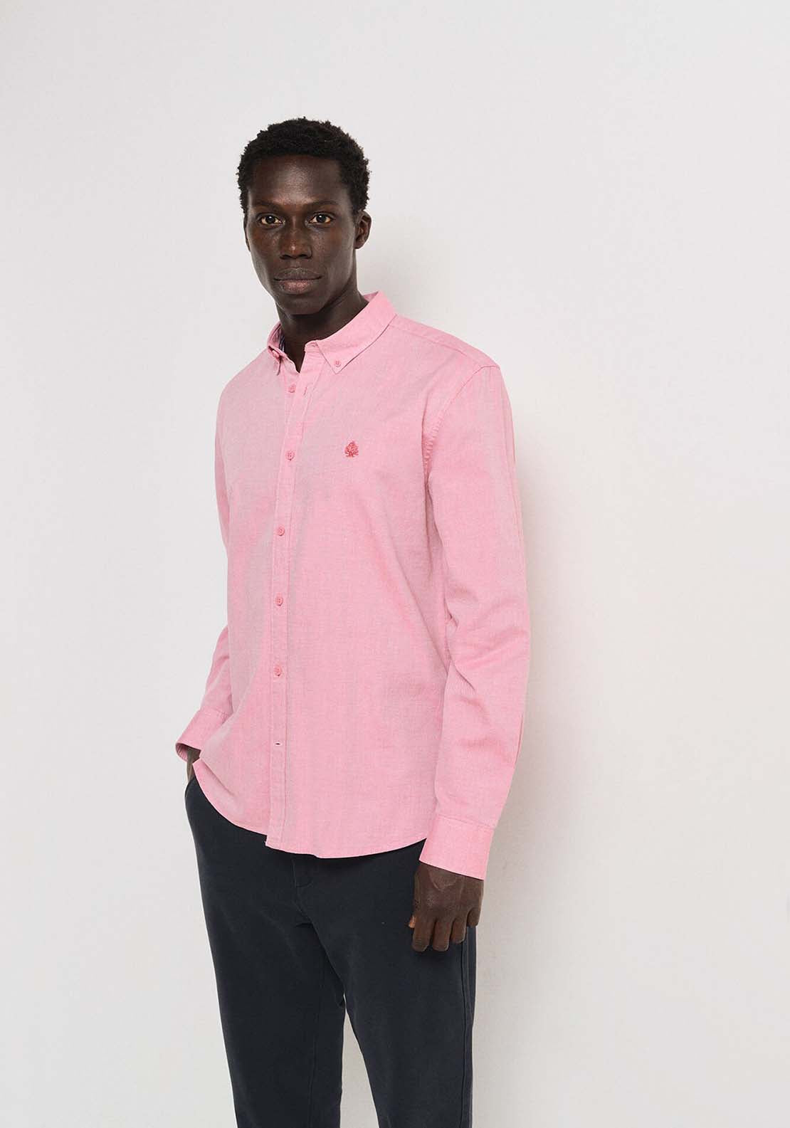 Springfield Two-tone structured shirt - Red / Coral 1 Shaws Department Stores