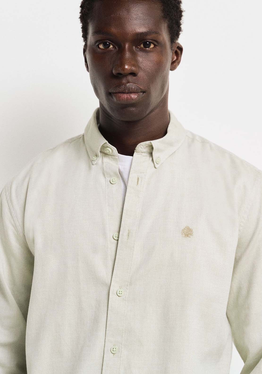 Springfield Two-tone structured shirt - Green 5 Shaws Department Stores