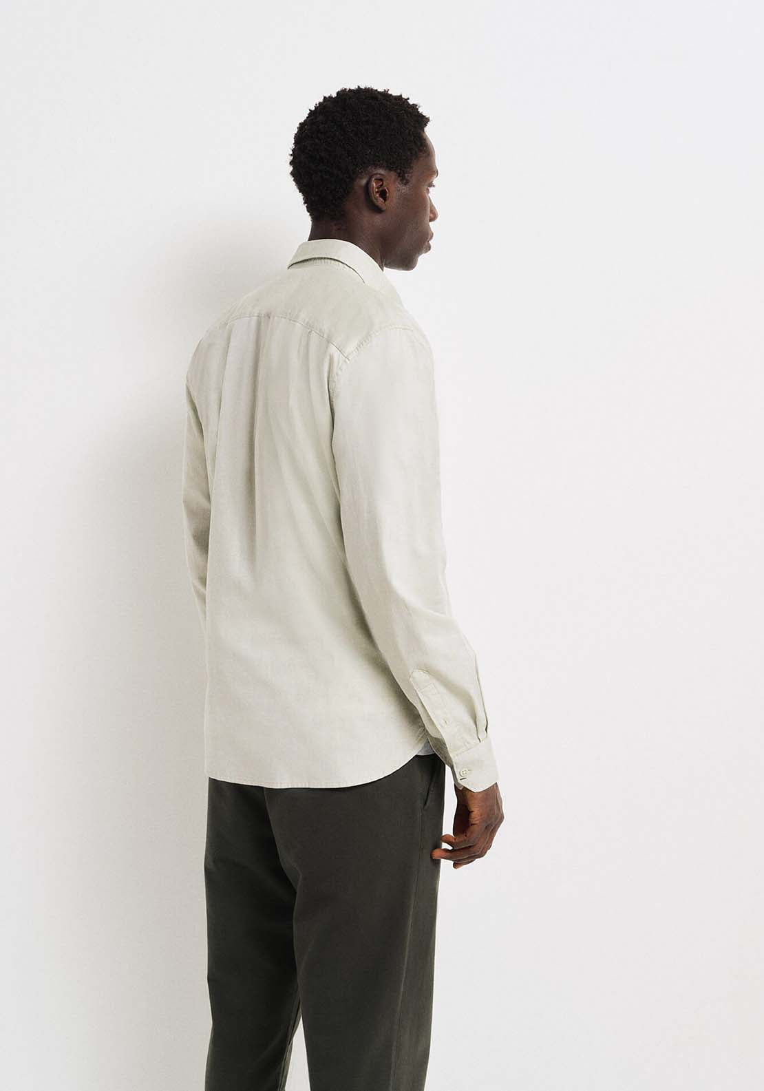 Springfield Two-tone structured shirt - Green 3 Shaws Department Stores