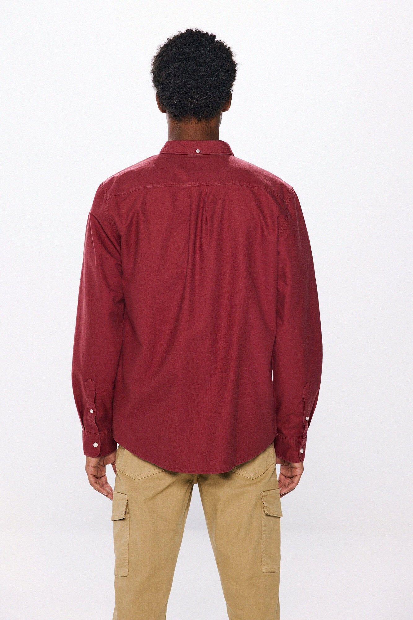 Springfield Garment Dye Oxford Shirt - Red 4 Shaws Department Stores