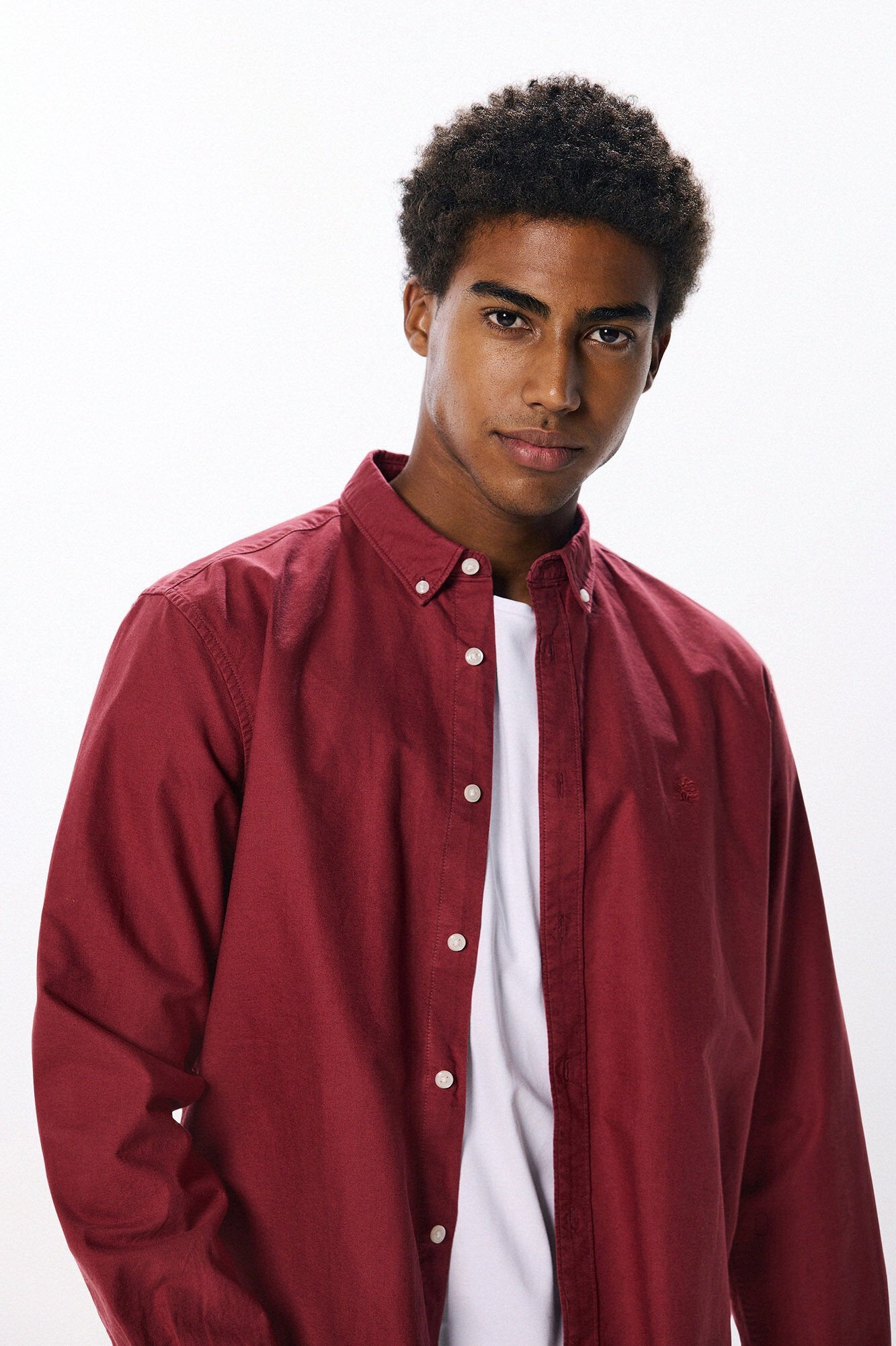 Springfield Garment Dye Oxford Shirt - Red 5 Shaws Department Stores