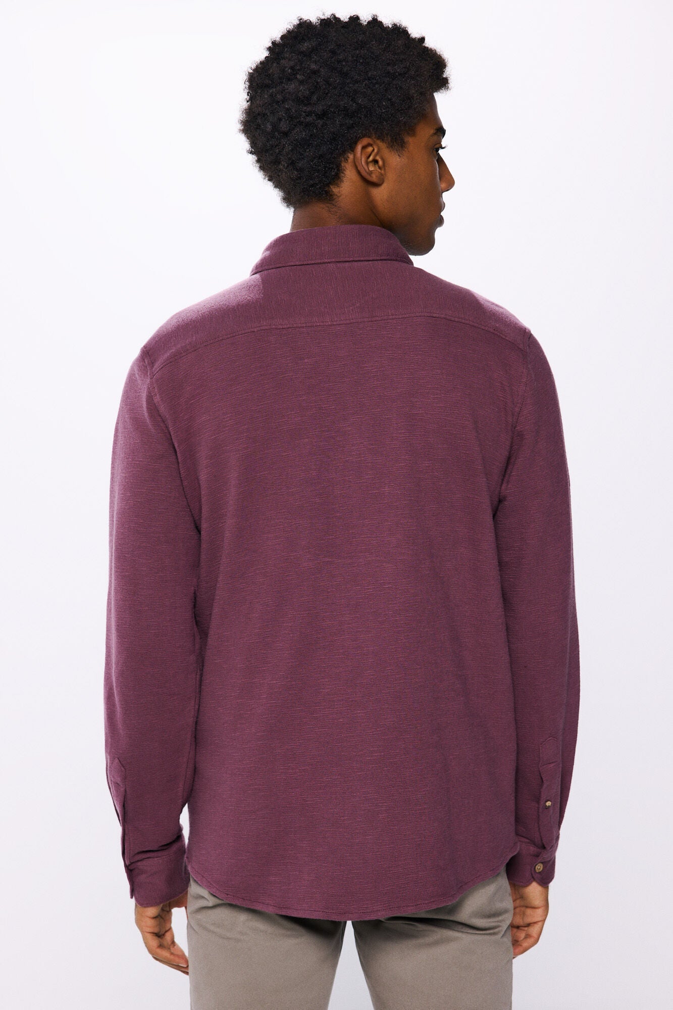 Springfield Rustic jersey-knit shirt - Wine 2 Shaws Department Stores