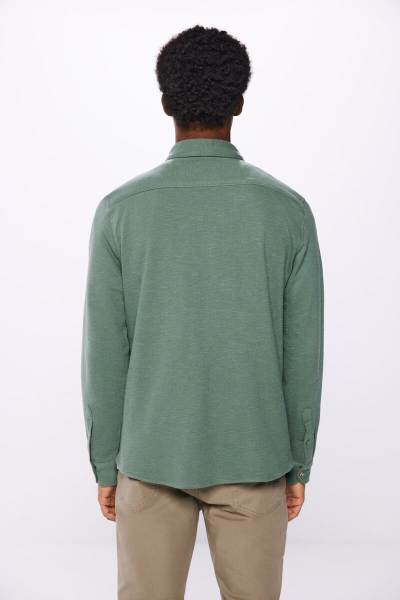 Springfield Rustic jersey-knit shirt - Blue 2 Shaws Department Stores