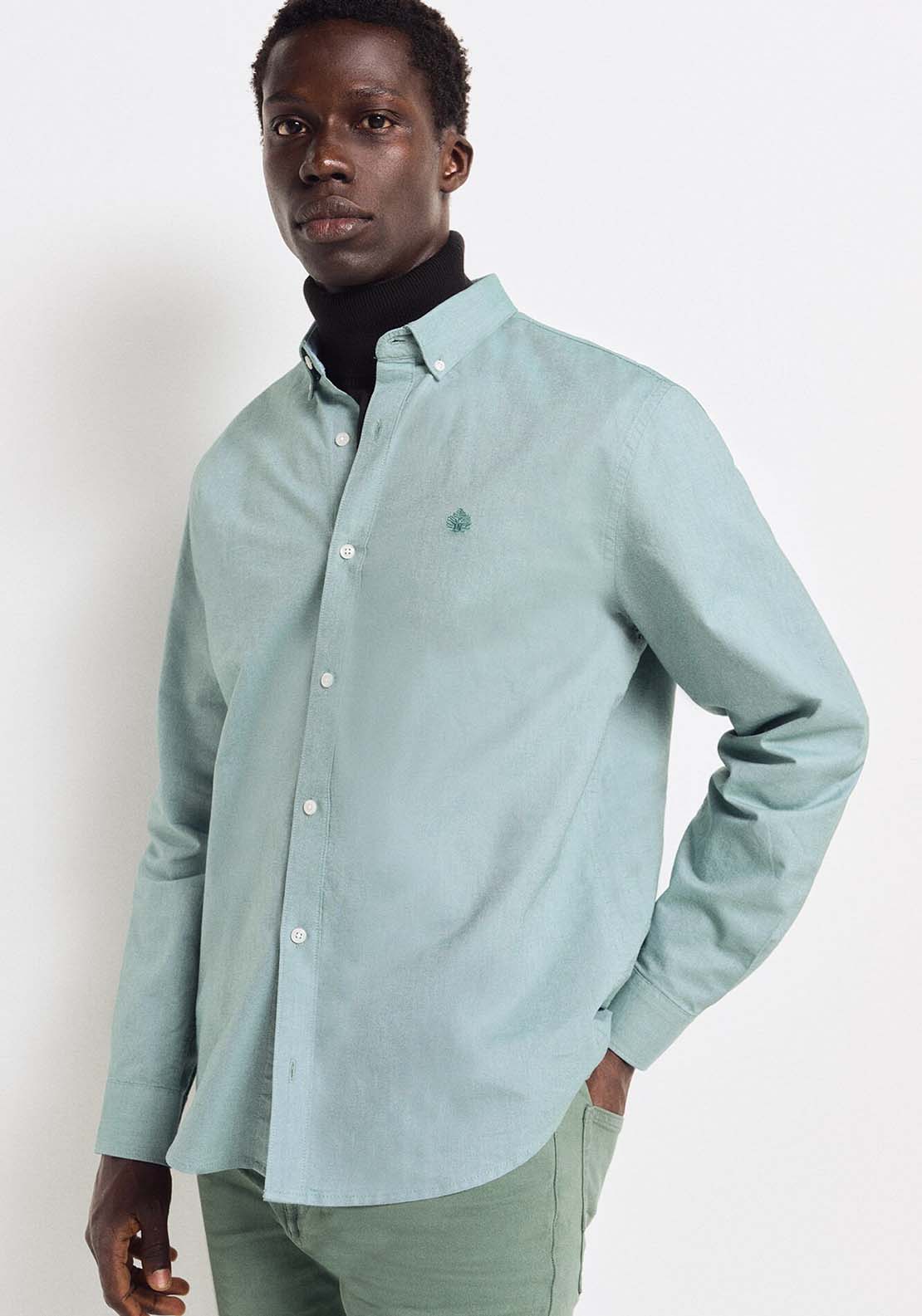 Springfield Oxford shirt - Green 4 Shaws Department Stores