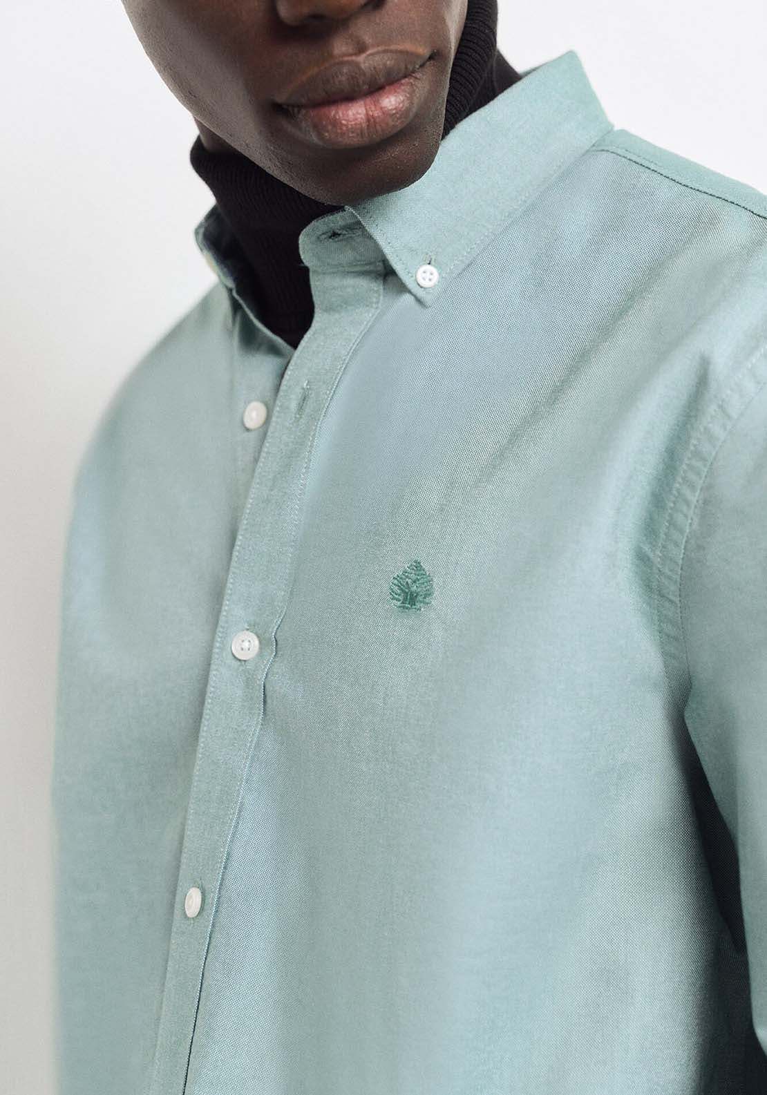 Springfield Oxford shirt - Green 2 Shaws Department Stores