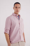 Plain slub cotton shirt - Orange