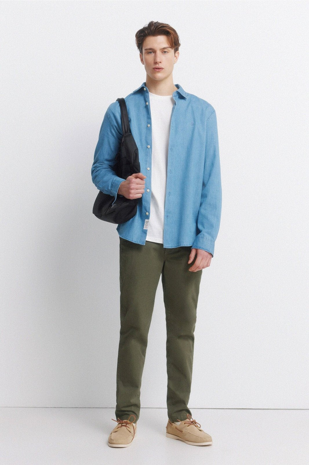 Embroidered Denim Shirt - Blue