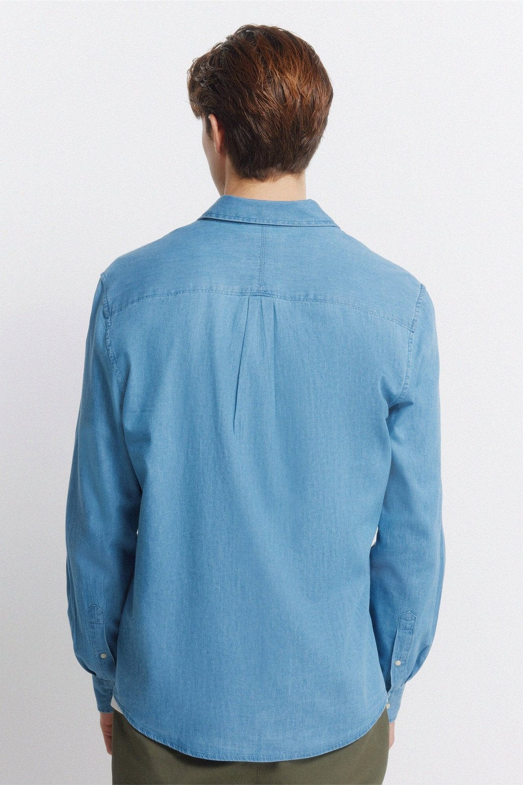 Embroidered Denim Shirt - Blue