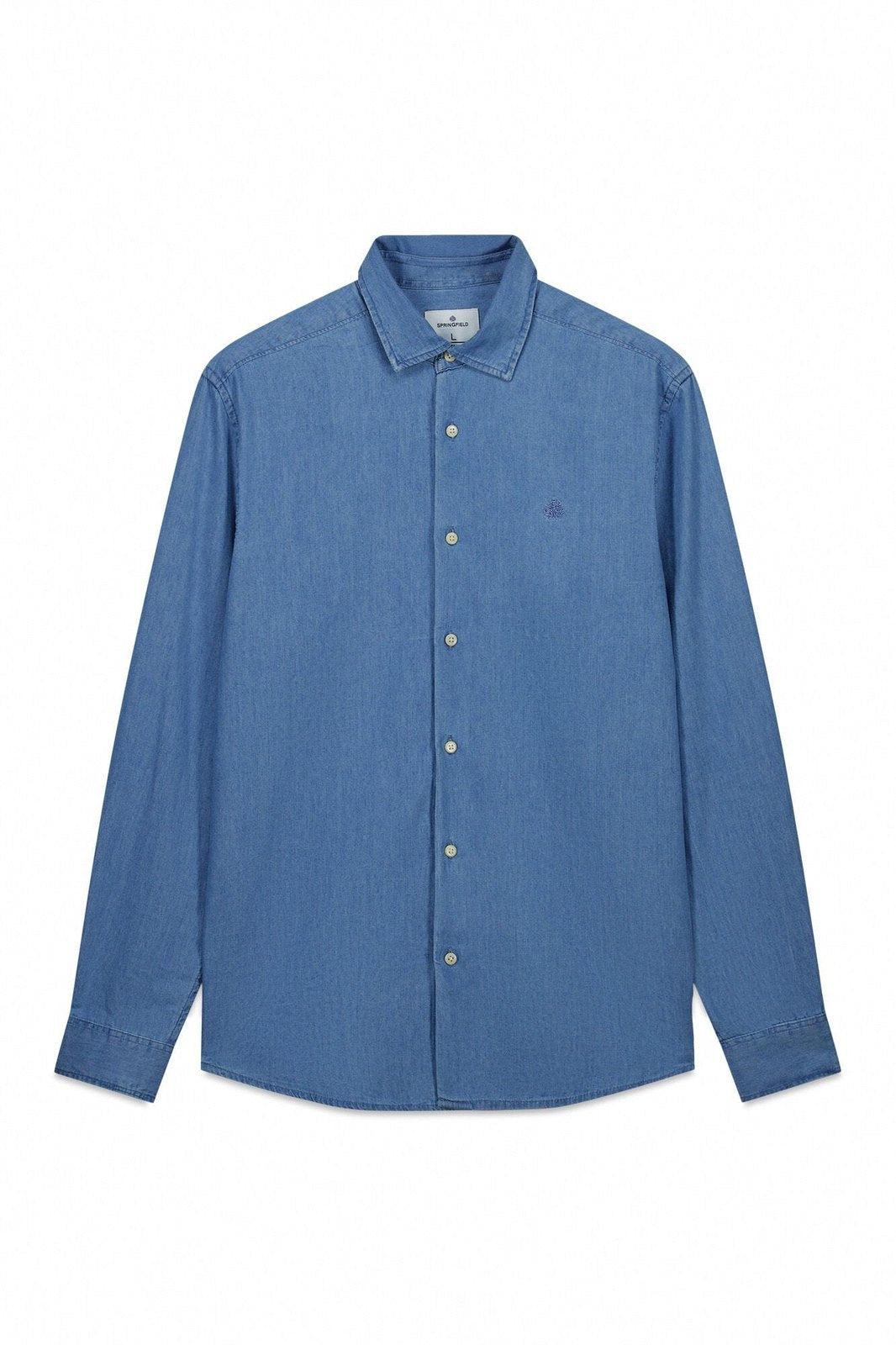 Embroidered Denim Shirt - Blue