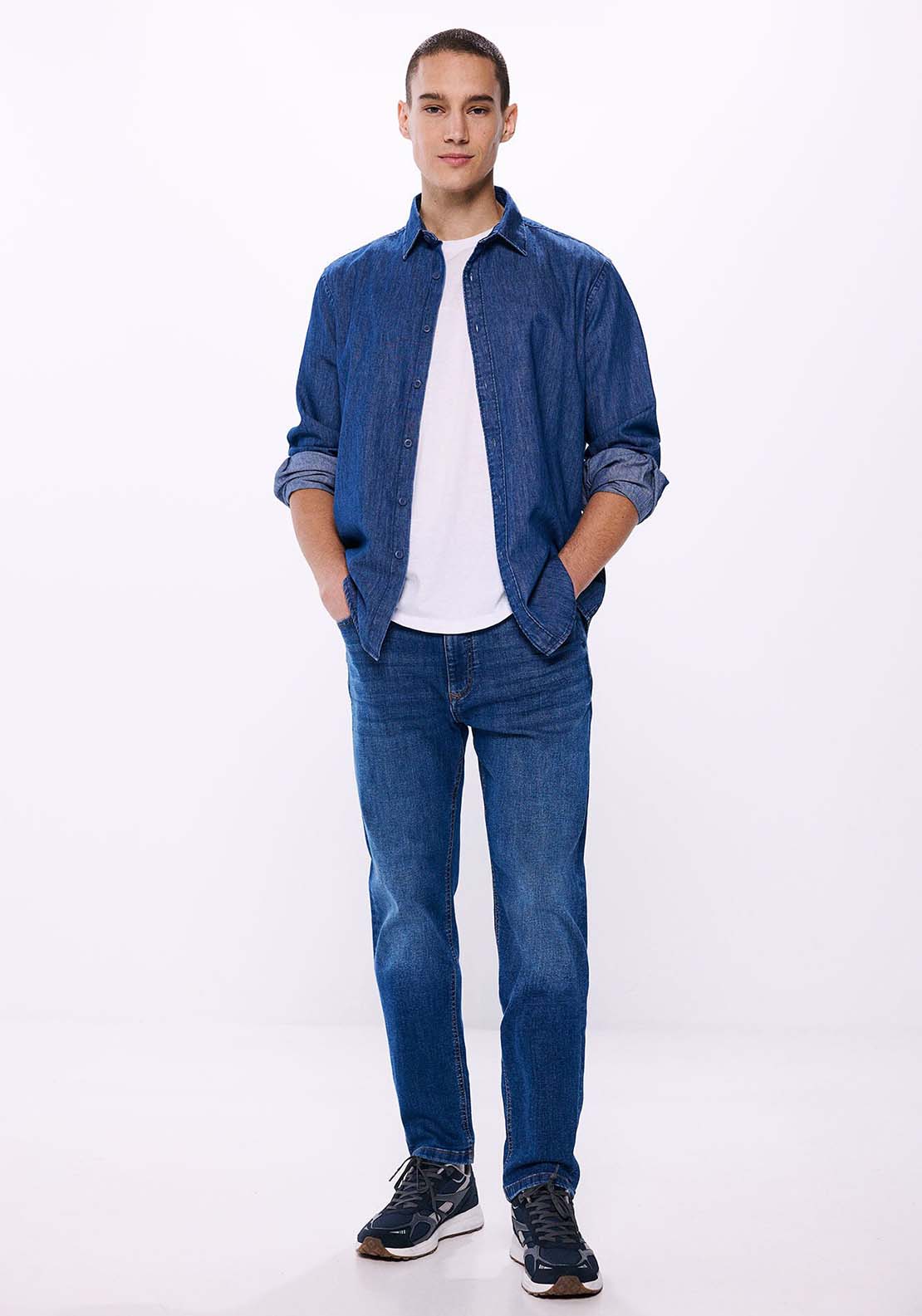 Springfield Denim shirt - Blue 4 Shaws Department Stores