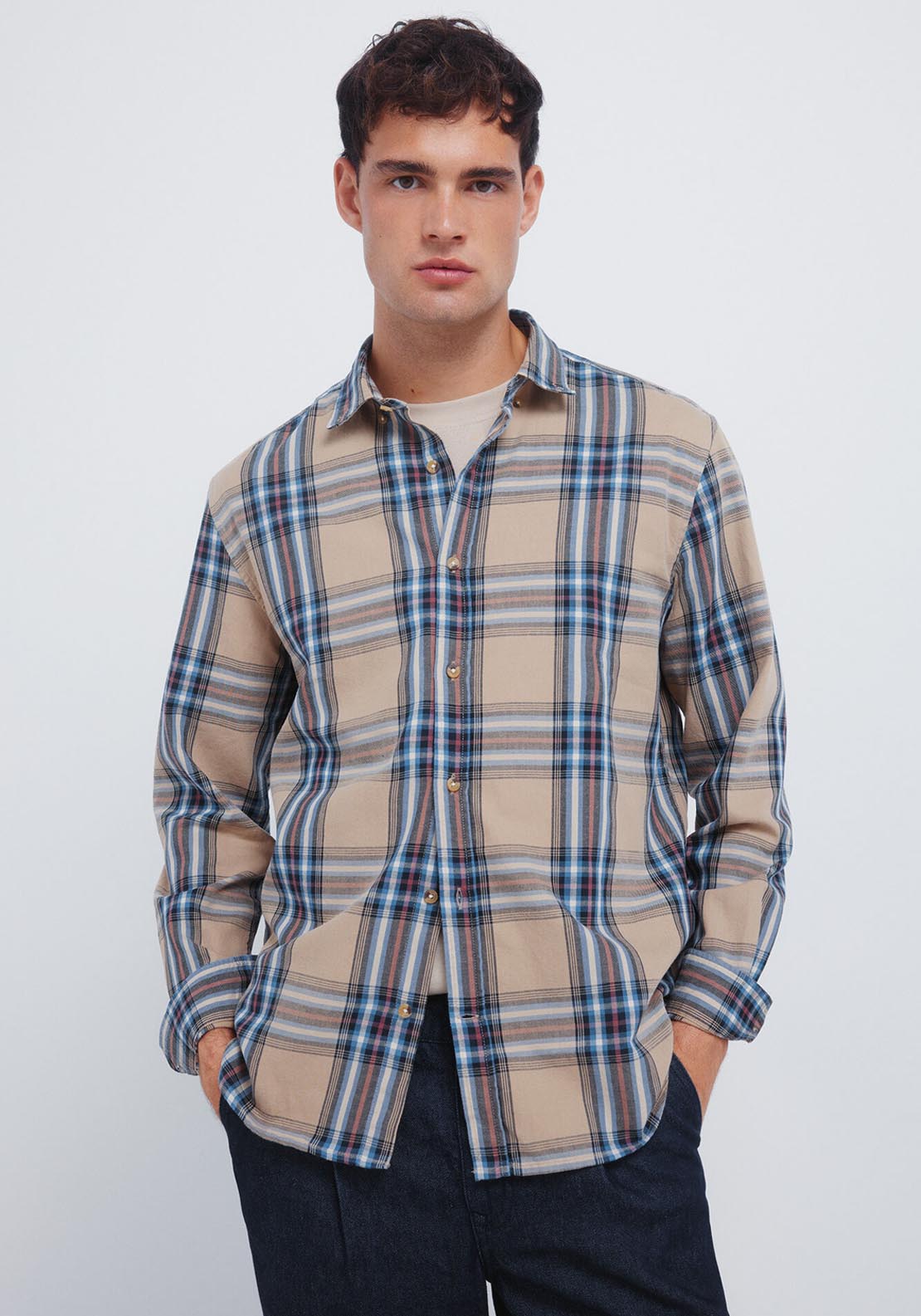 Springfield Tartan Plaid Shirt - Yellow / Gold 1 Shaws Department Stores