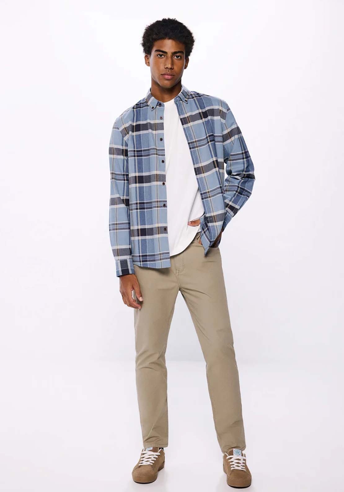 Springfield Checked Shirt - Blue 2 Shaws Department Stores