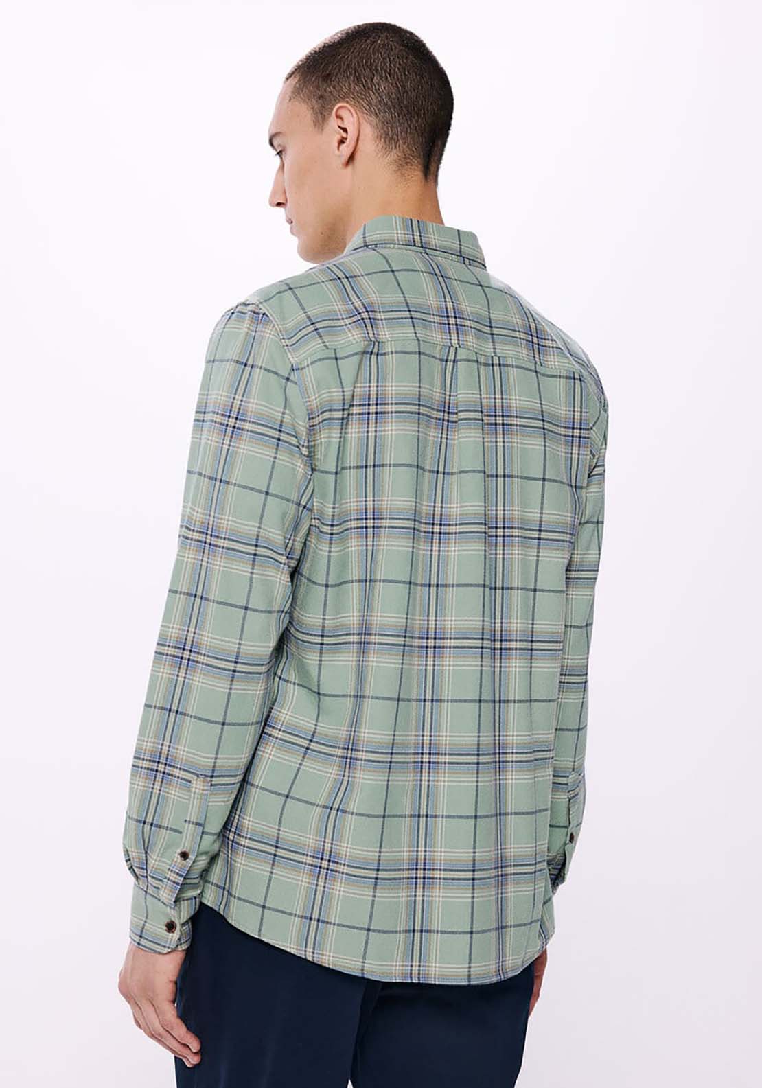 Springfield Checked Shirt - Green 2 Shaws Department Stores