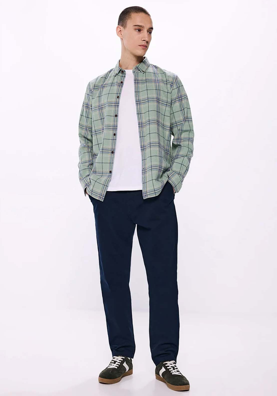 Springfield Checked Shirt - Green 3 Shaws Department Stores