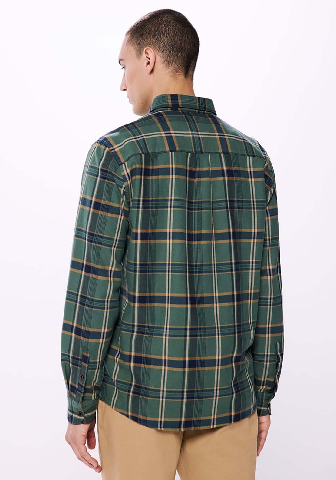 Springfield Checked Shirt - Green 2 Shaws Department Stores