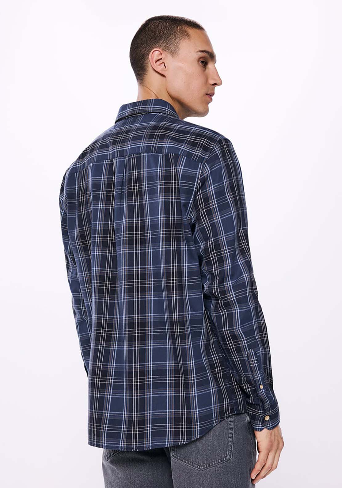 Springfield Checked Flannel Shirt - Blue 2 Shaws Department Stores