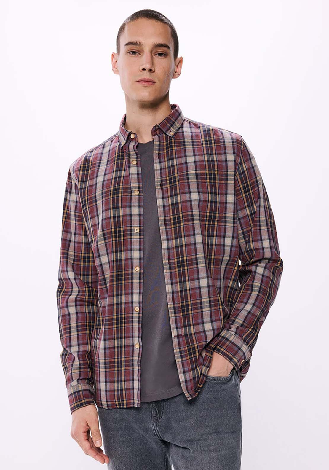 Springfield Checked Flannel Shirt - Red 1 Shaws Department Stores