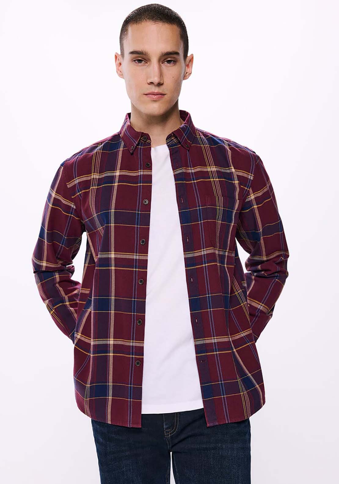 Springfield Checked Shirt - Red 1 Shaws Department Stores